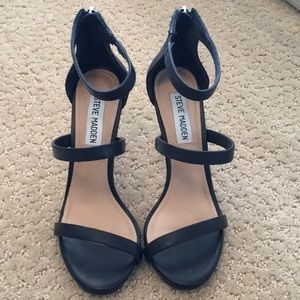 Steve Madden black leather heels